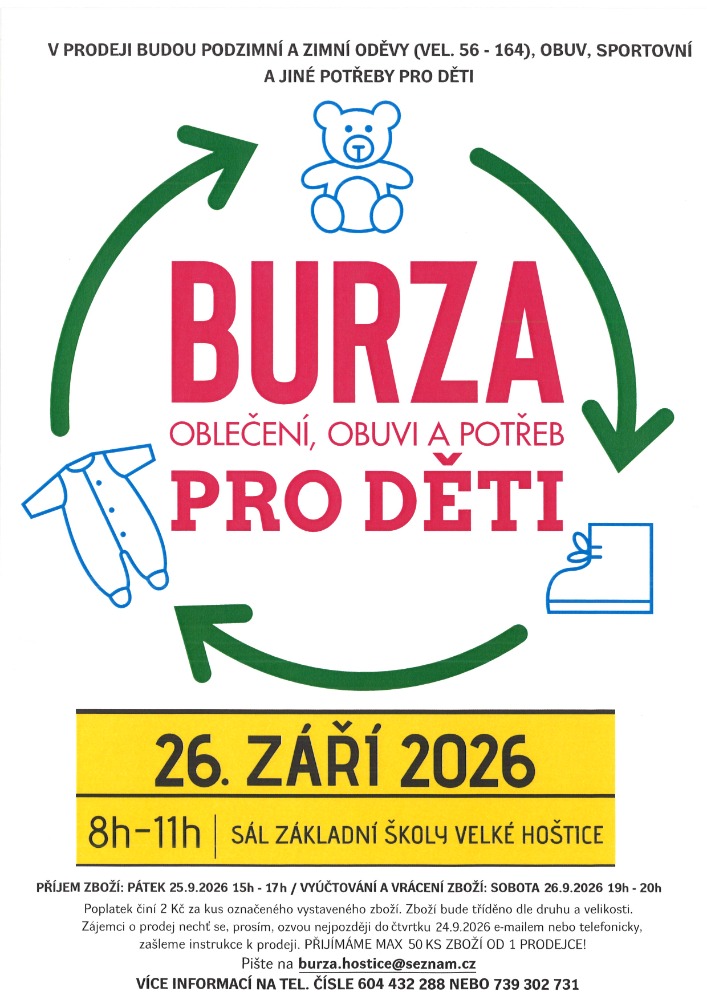 Plakát Burza oblečení, obuvi a&nbsp;potřeb pro&nbsp;děti