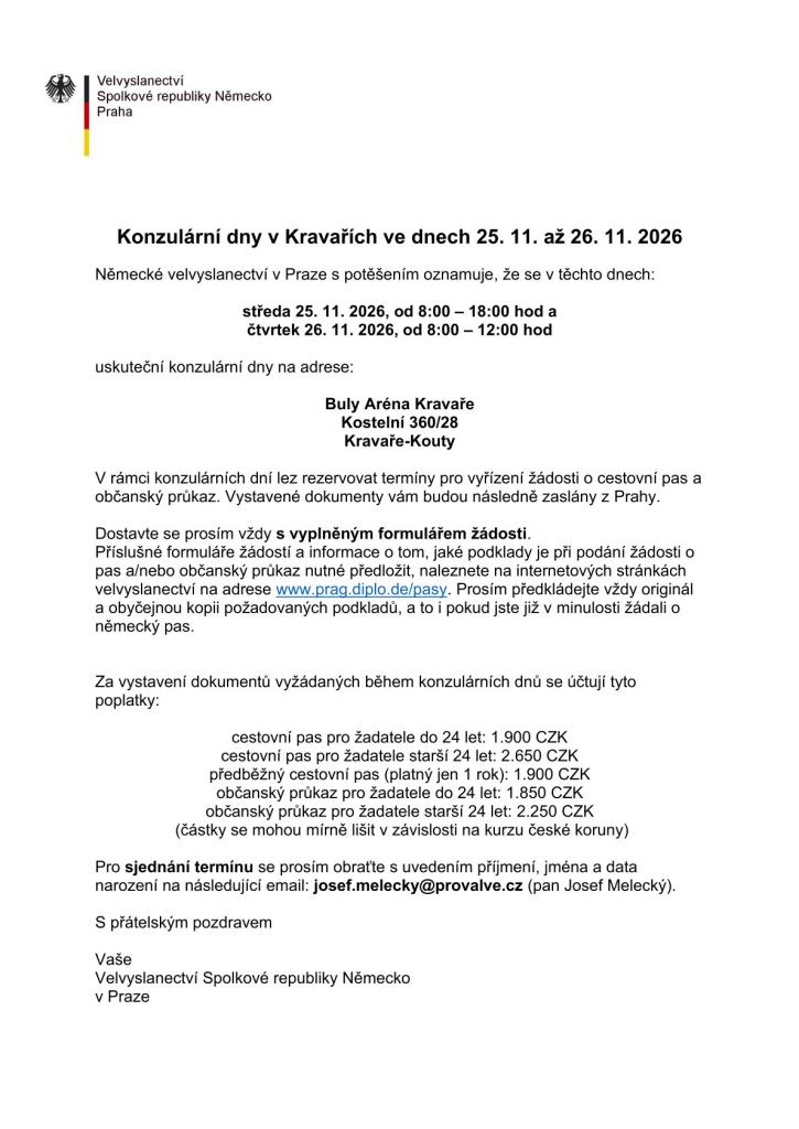 Plakát Konsularsprechtage 25.11.26_CZ