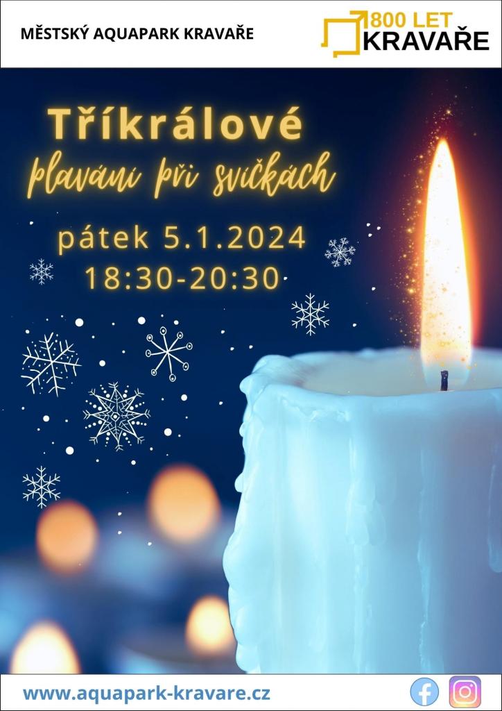 Plakát Tříkrálové plavání při svíčkách