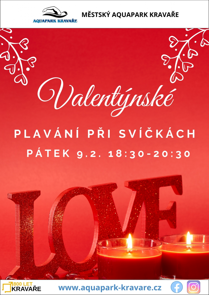 Plakát Valentýnské plavání při svíčkách