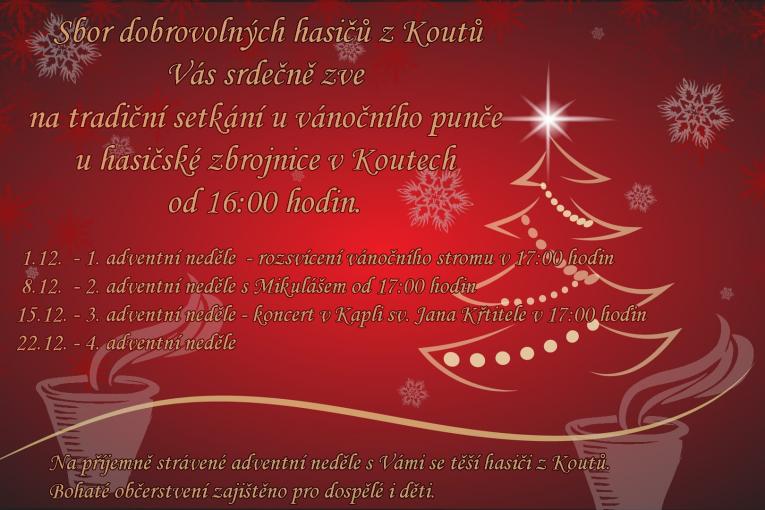 Plakát Setkkání u vánočního punče v Koutech 
