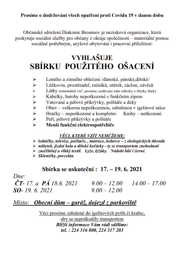 sbírka ošacení