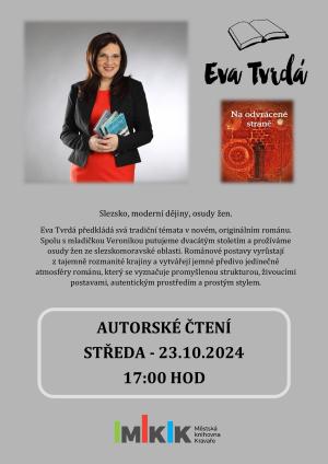 Plakát Autorské čtení Evy Tvrdé