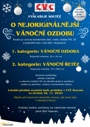 Plakát Soutěž o nejoriginálnější vánoční výzdobu