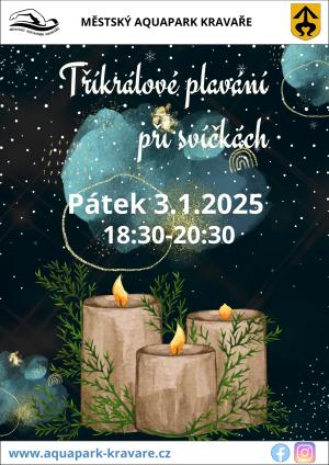 Plakát Tříkrálové plavání při svíčkách