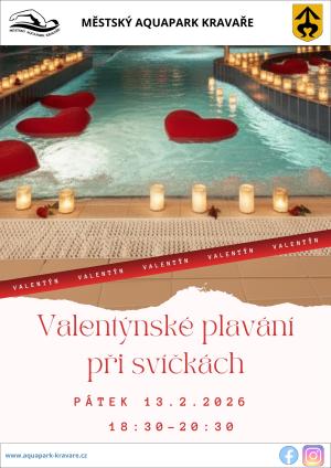 Plakát Valentýnské plavání při svíčkách
