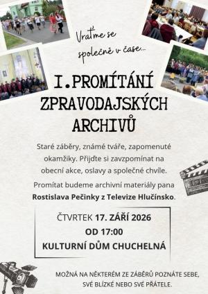 Plakát Promítání zpravodajských archivů