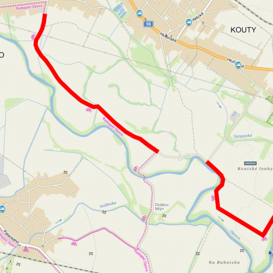 Obr. mapa uzavření cyklostezky