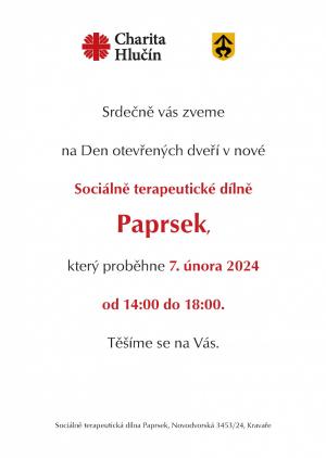 Pozvánka na otevření Paprsku