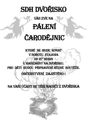Plakát Pálení čarodějnic na Dvořisku